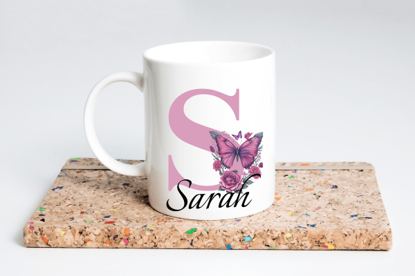 Personalised Butterfly Initial Mug