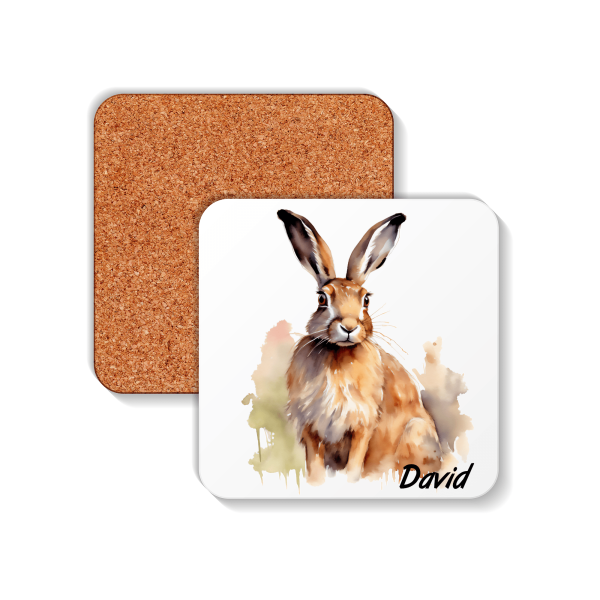 Personalised Hare Coaster