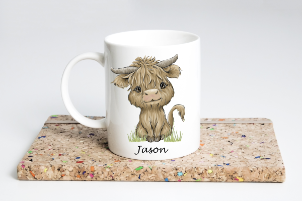 Personalised Male Highland Cow Mug