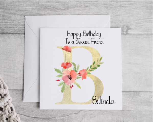 Personalised Special Friend Poppy Birthday Card