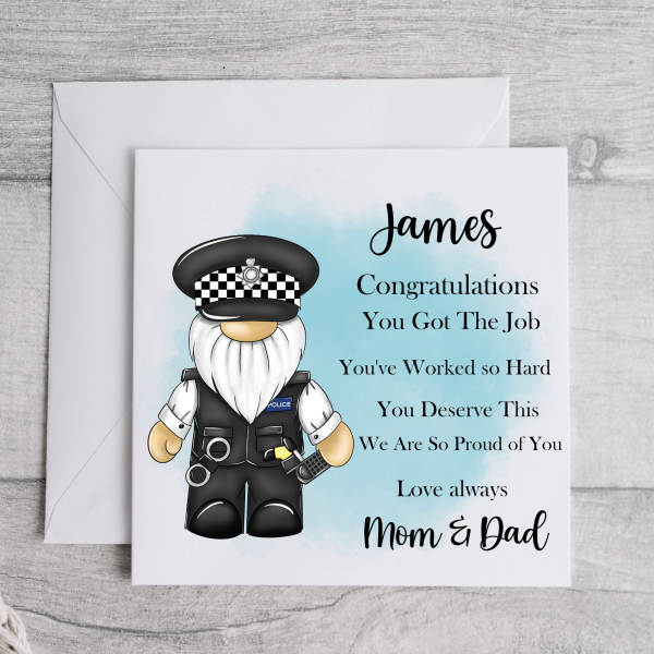 Personalised Policeman Congratulations New Job Card