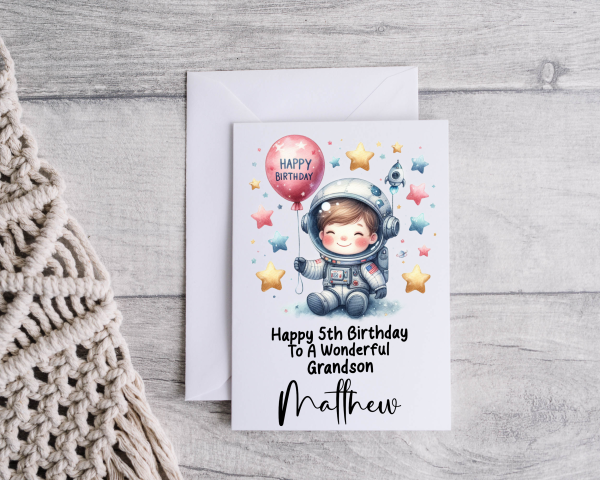 Personalised Astronaut Birthday Card