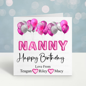 Nanny Balloon Birthday Card
