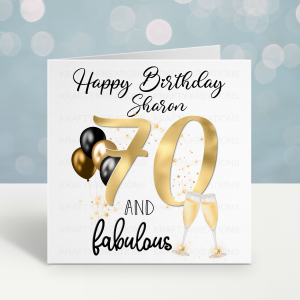 70 and Fabulous Birthday Card