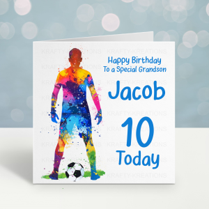 Boy Footballer Birthday Card
