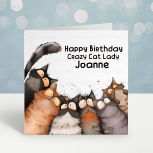 Crazy Cat Lady Birthday Card