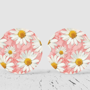 Daisy Themed Car Coasters