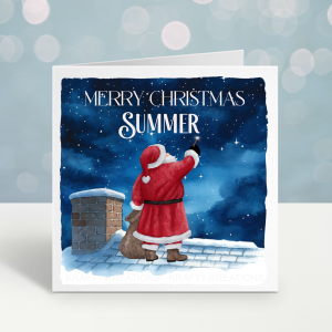 Santa Rooftop Christmas Card