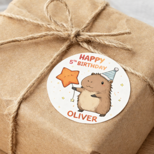 Capybara Birthday Stickers
