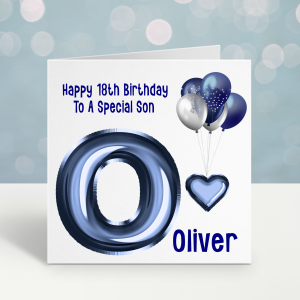 Balloon Initial Birthday Card