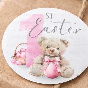 1st Easter Round Stickers