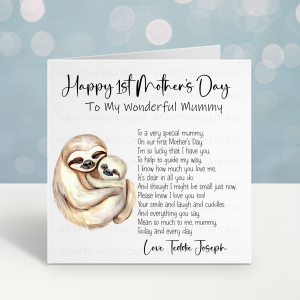 Sloth First Mother’s Day Card