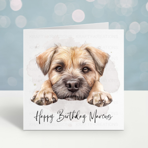 Border Terrier Dog Birthday Card