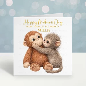 Monkey & Teddy Mother's Day Card