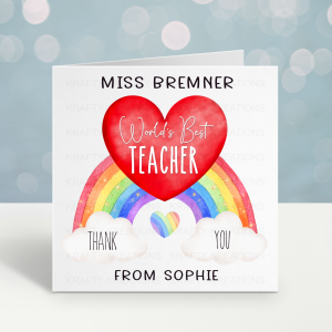 Worlds Best Teacher Thank You Card