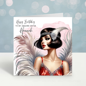 Flapper Girl Birthday Card