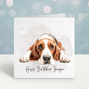 Bassett Hound Dog Birthday Card