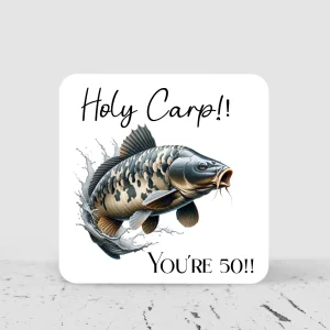 Holy Carp Birthday Coaster