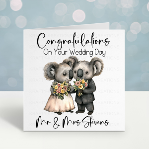 Koala Bear Wedding Day Card