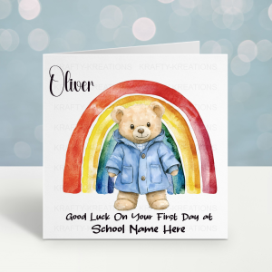 1st Day of School Teddy Card