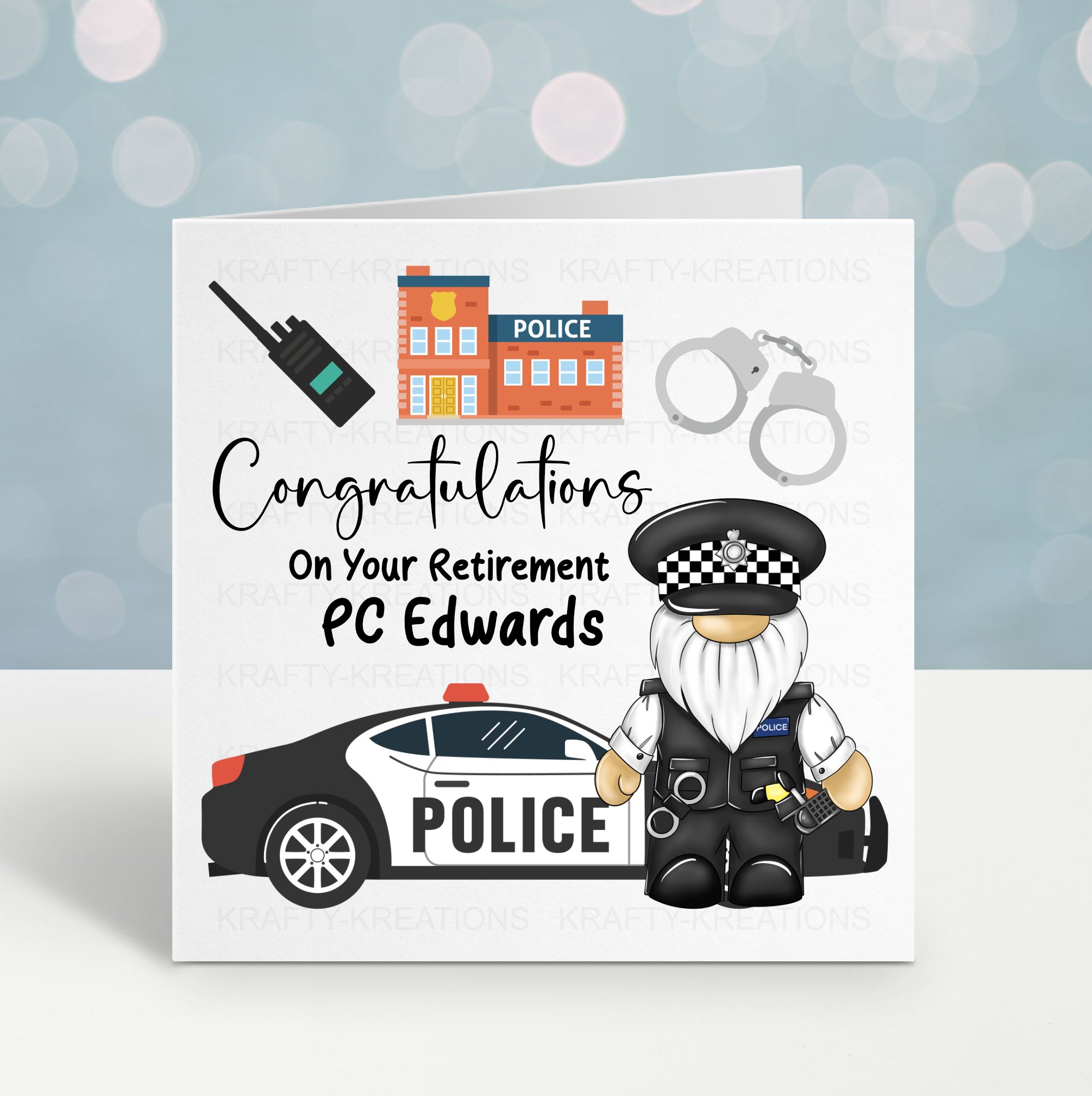 Policeman Retirement Card
