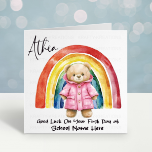 1st Day of School Teddy Card