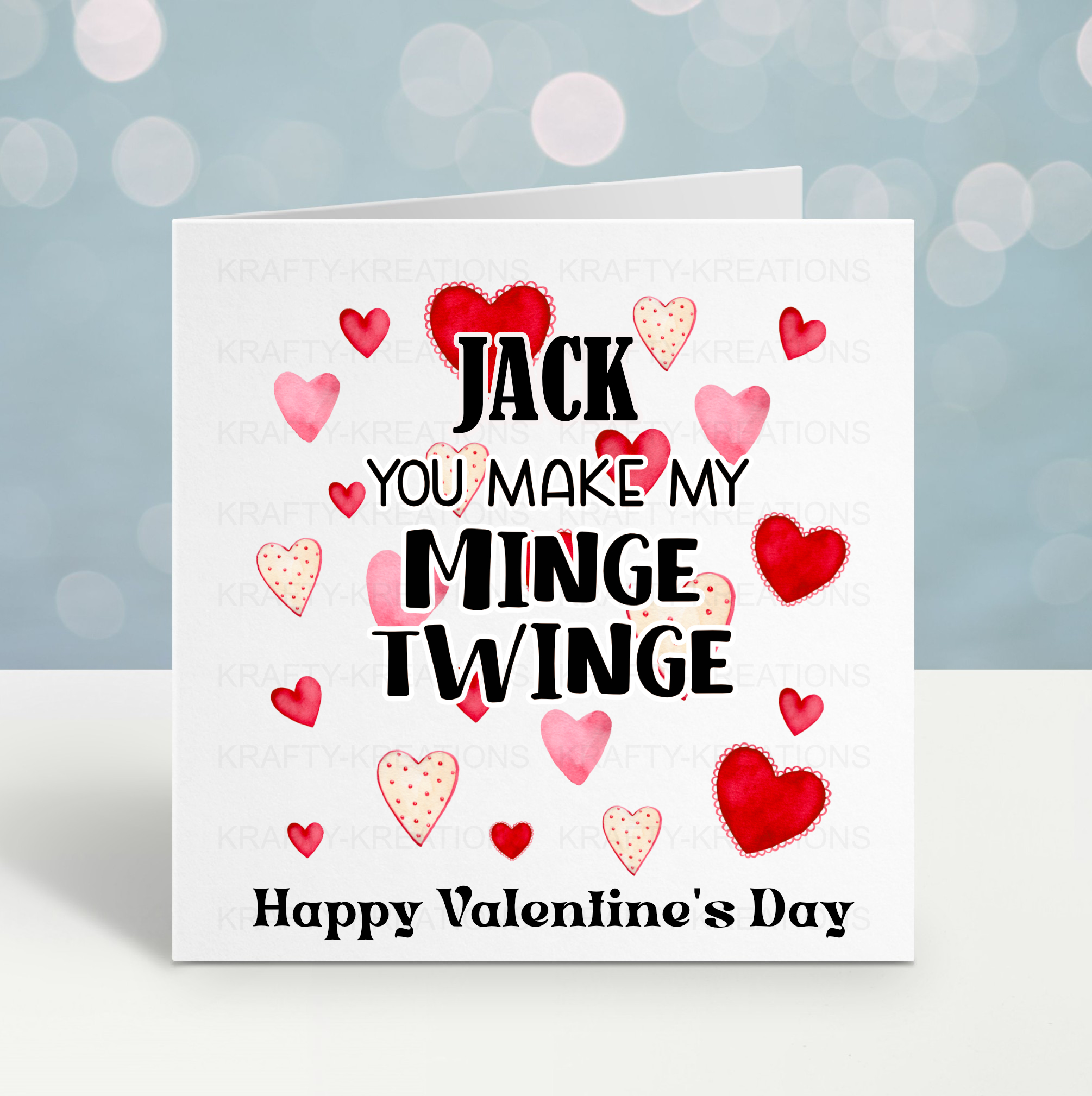 You Make My Minge Twinge Valentine's Day Card