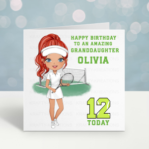 Tennis Girl Birthday Card