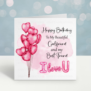 Girlfriend Balloon Birthday Card