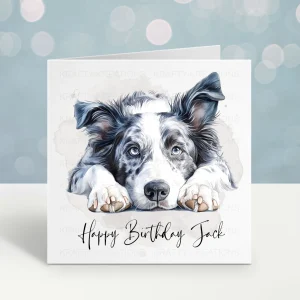 Personalised Border Collie Birthday Card 