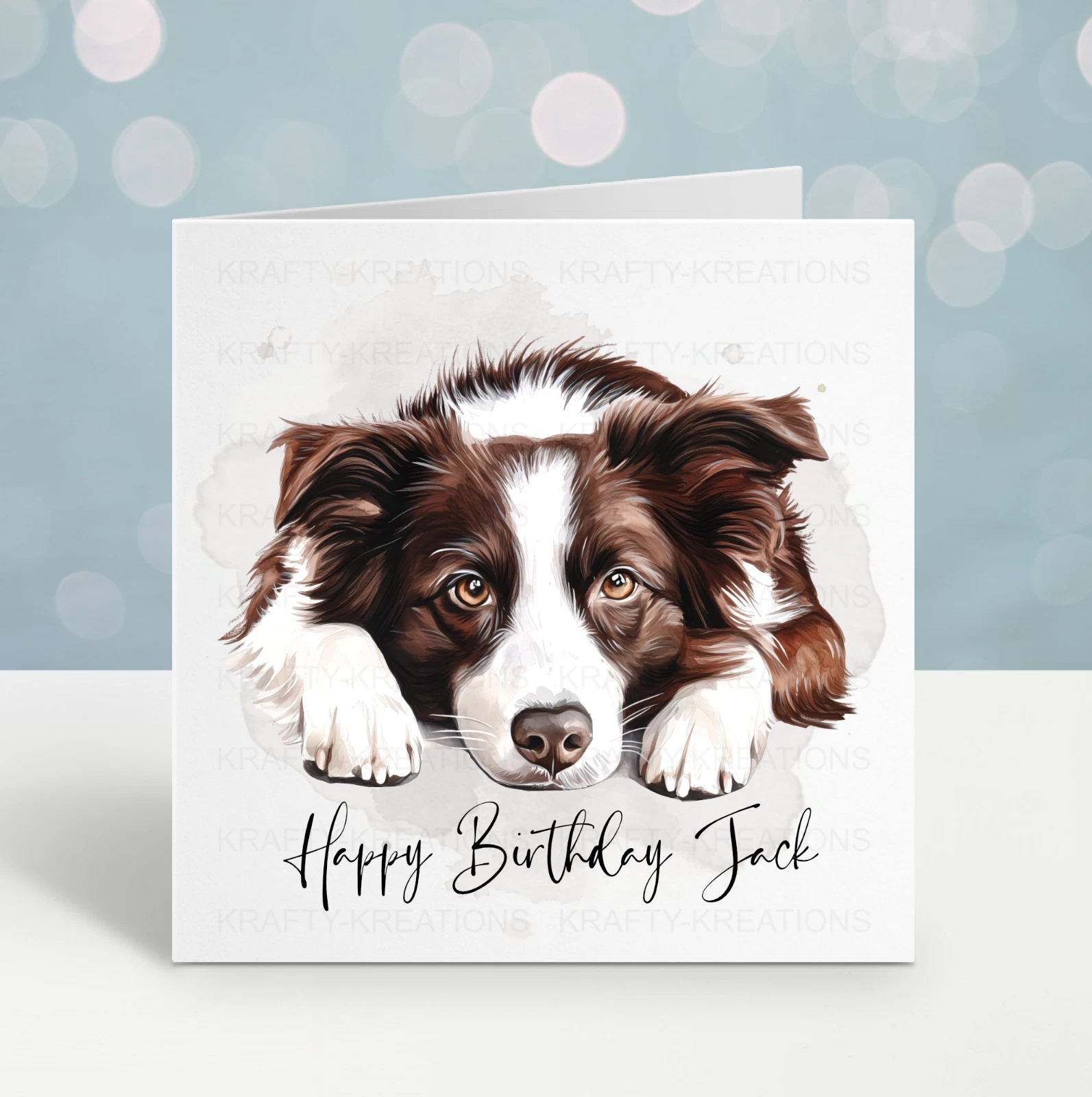 Personalised Border Collie Birthday Card 4