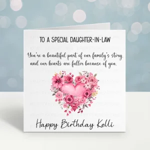 Personalised Daughter In Law Birthday Card