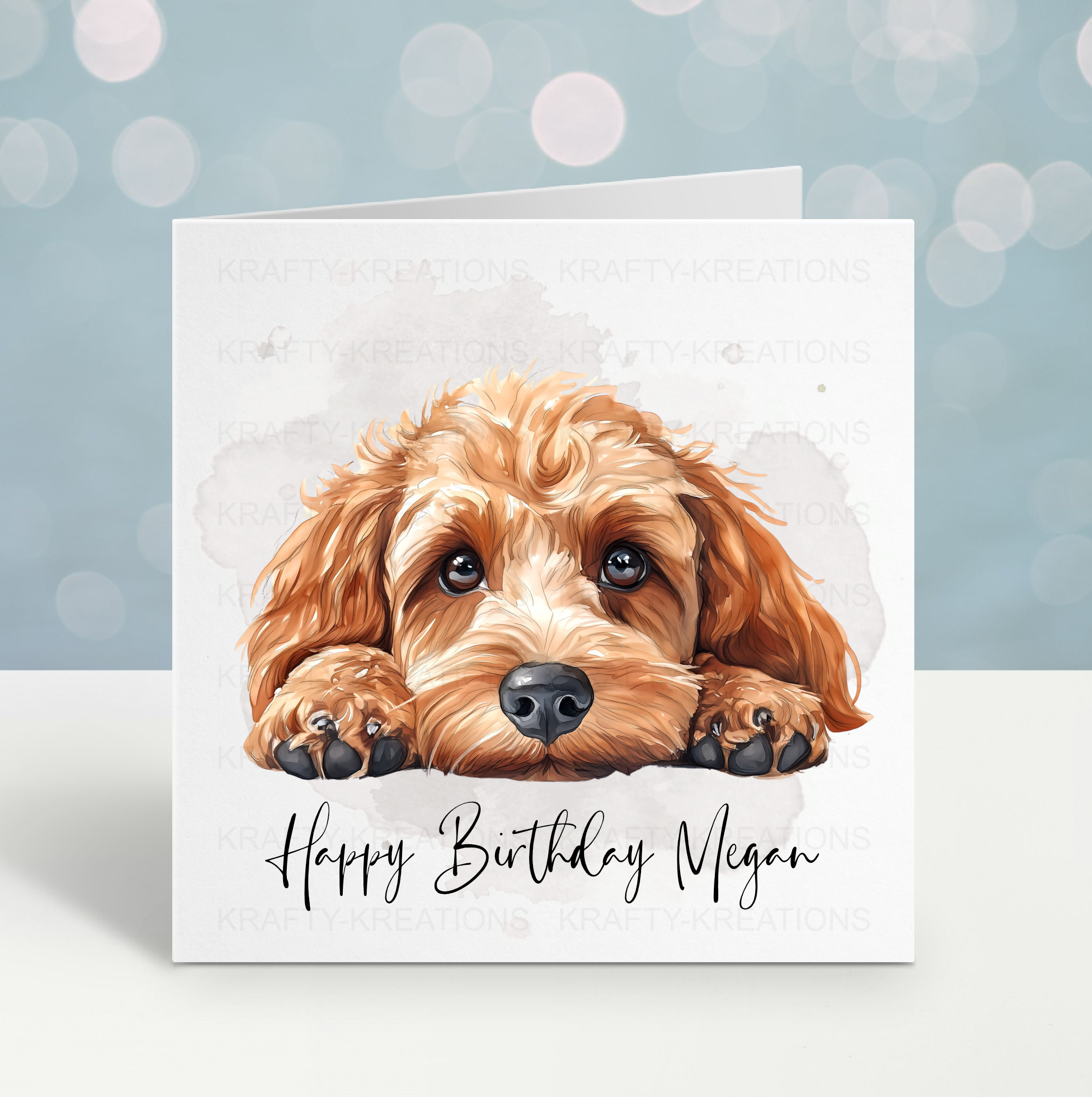 Personalised Cavapoo Birthday Card