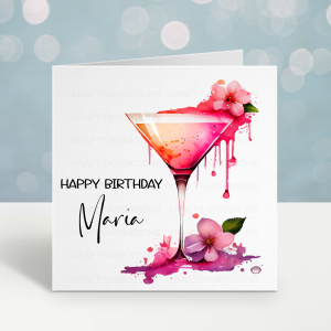 Personalised Cocktail Birthday Card