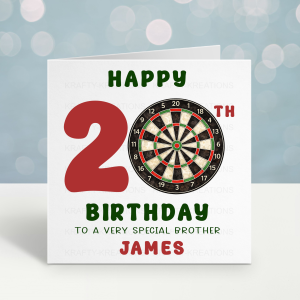 Personalised Darts Birthday Card