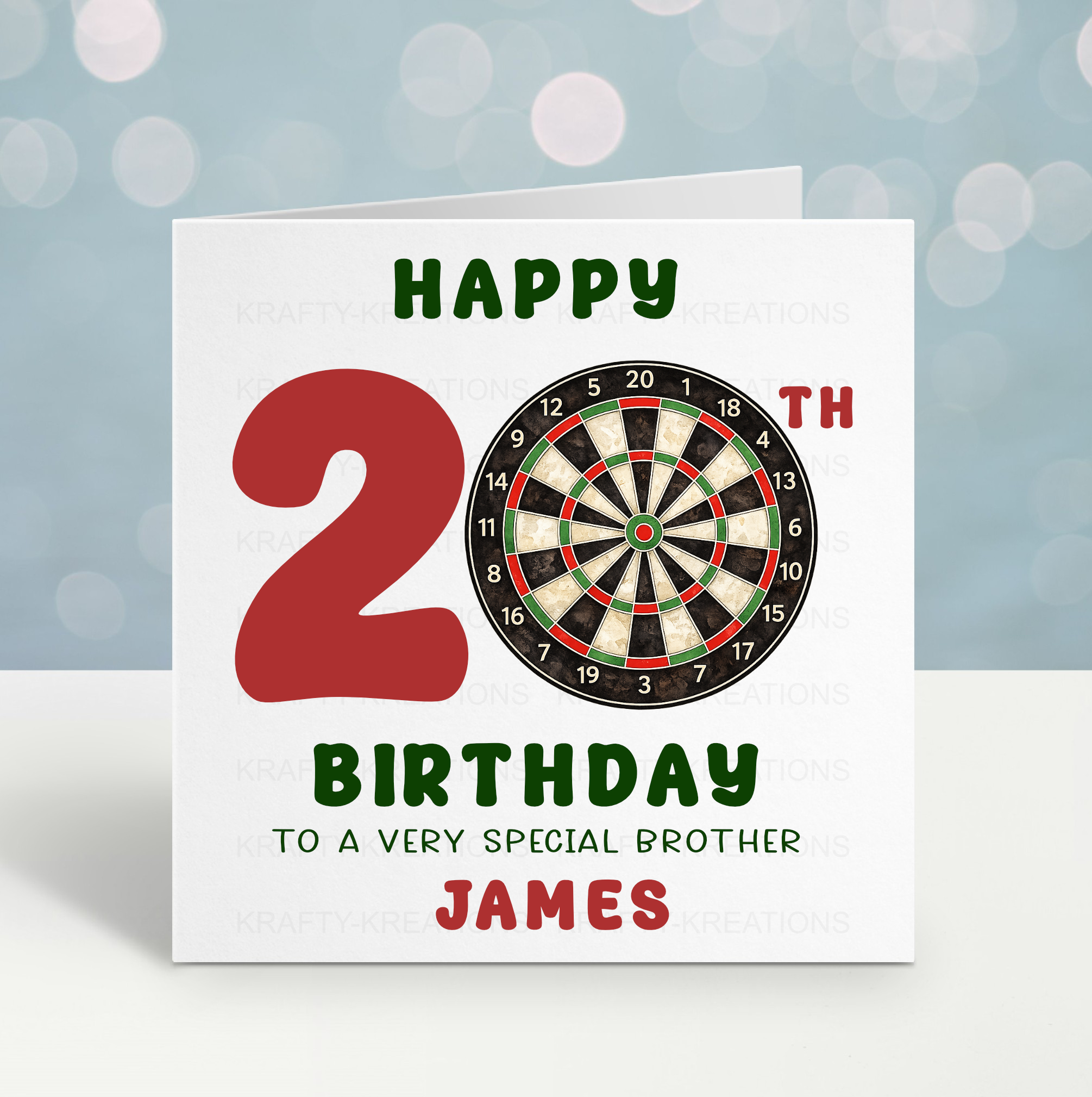 Personalised Darts Birthday Card