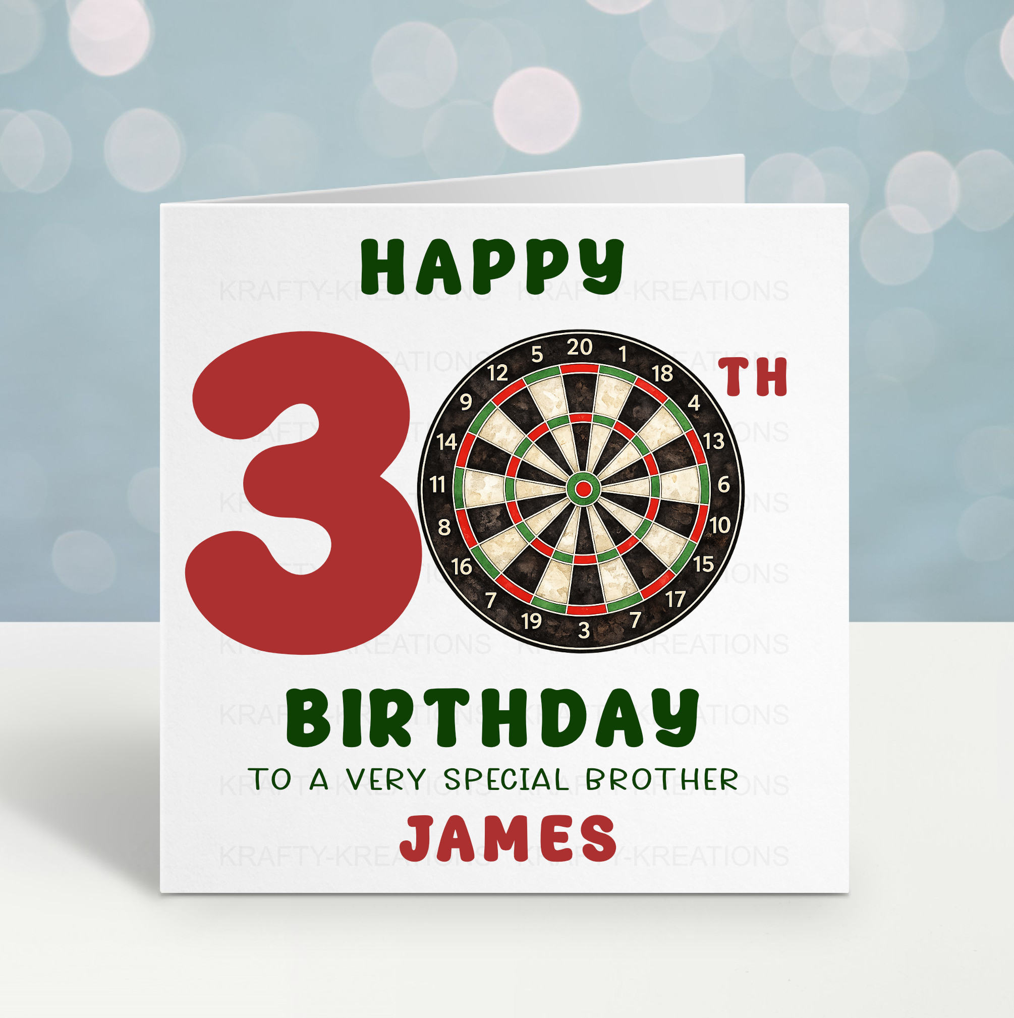 Personalised Darts Birthday Card