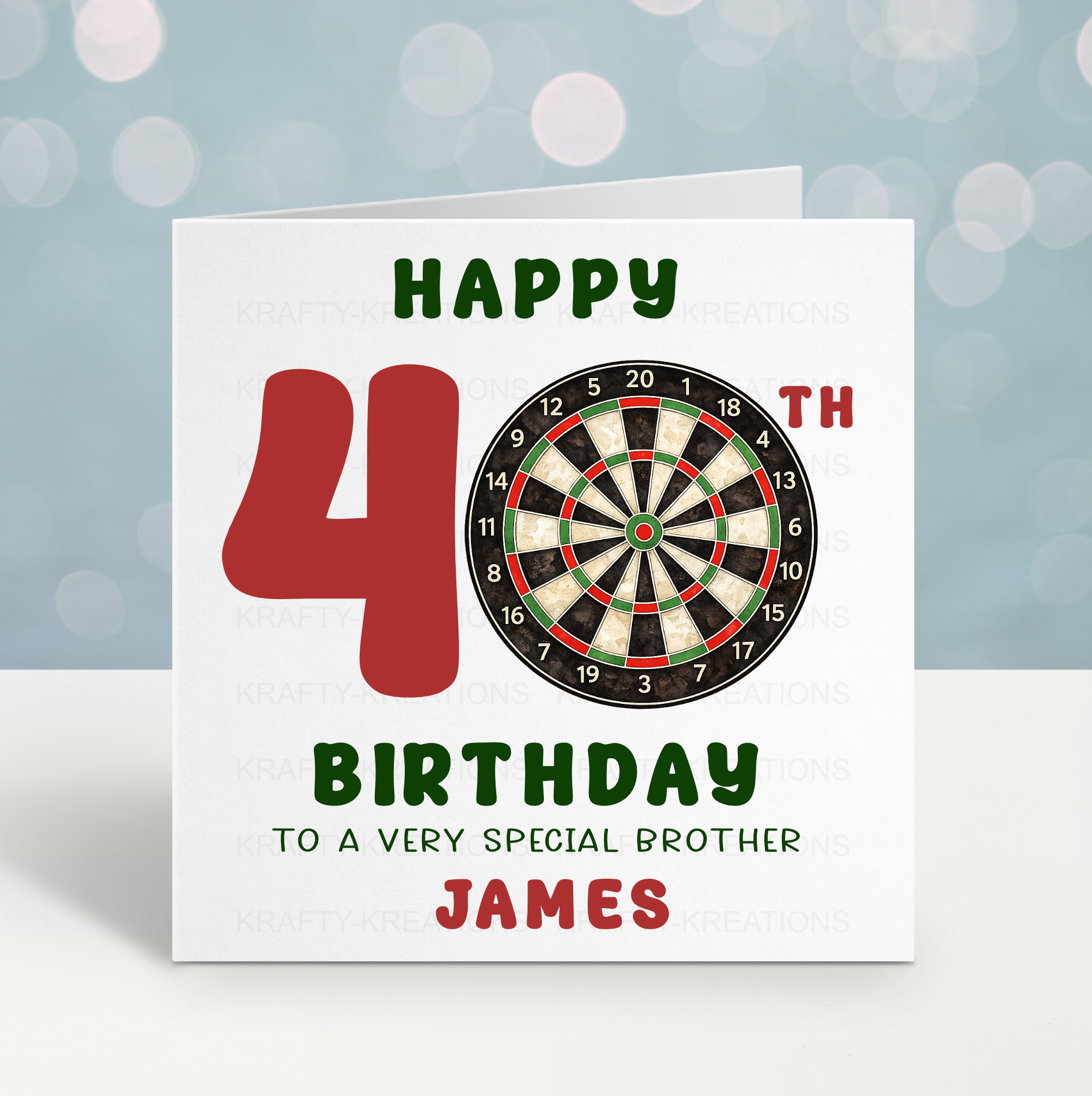 Personalised Darts Birthday Card