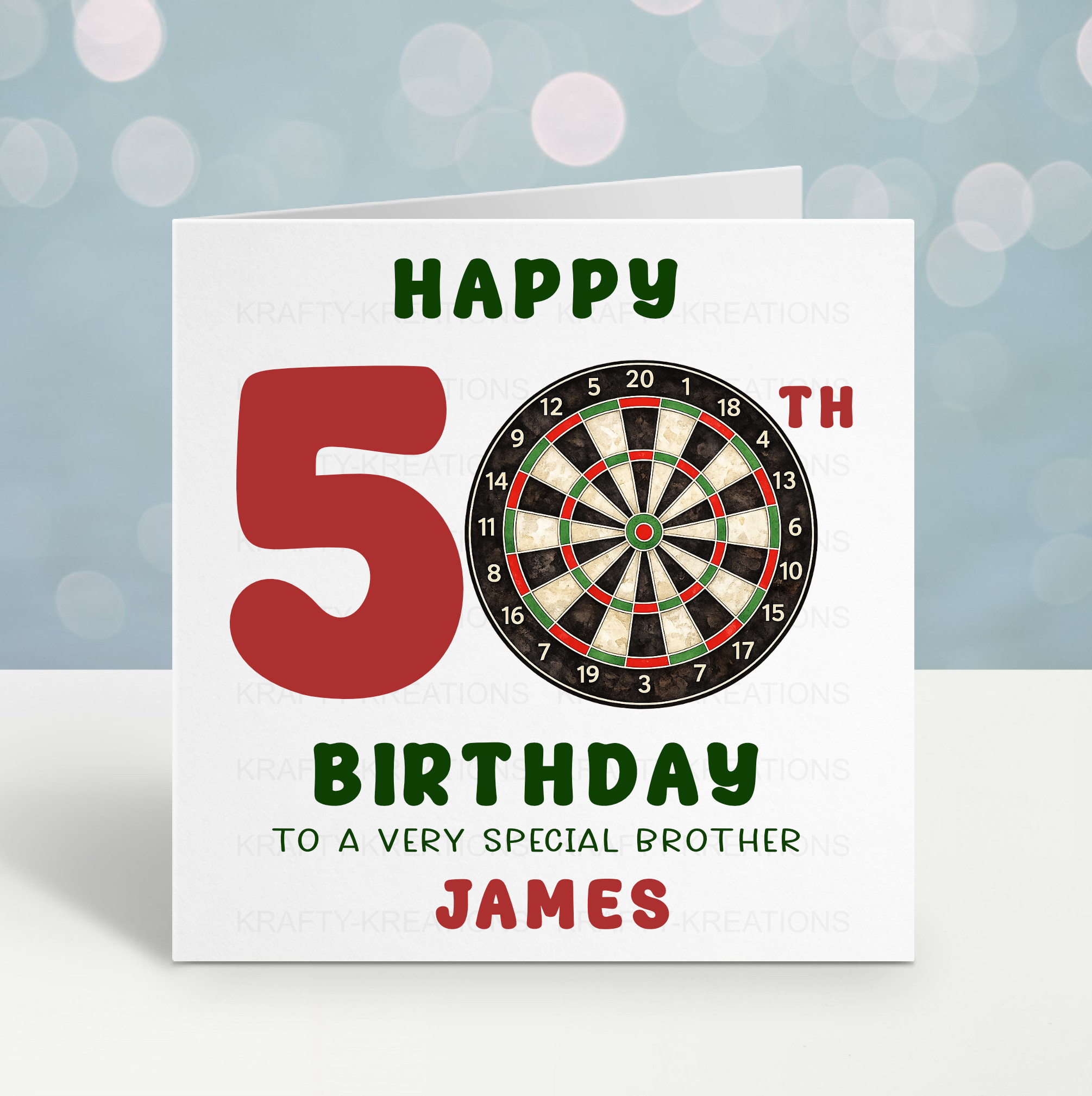 Personalised Darts Birthday Card
