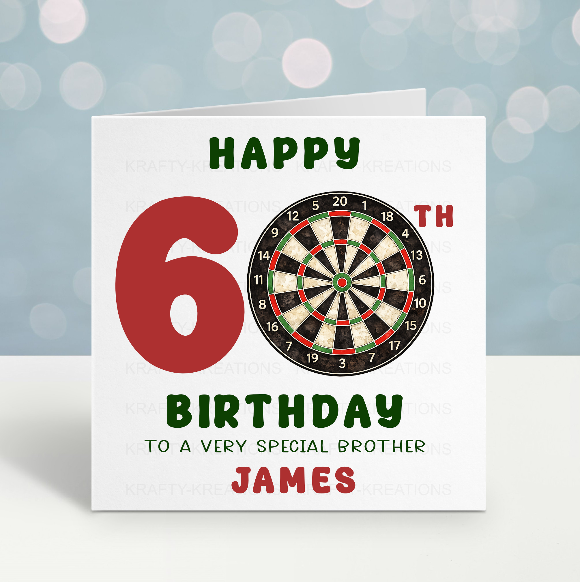 Personalised Darts Birthday Card