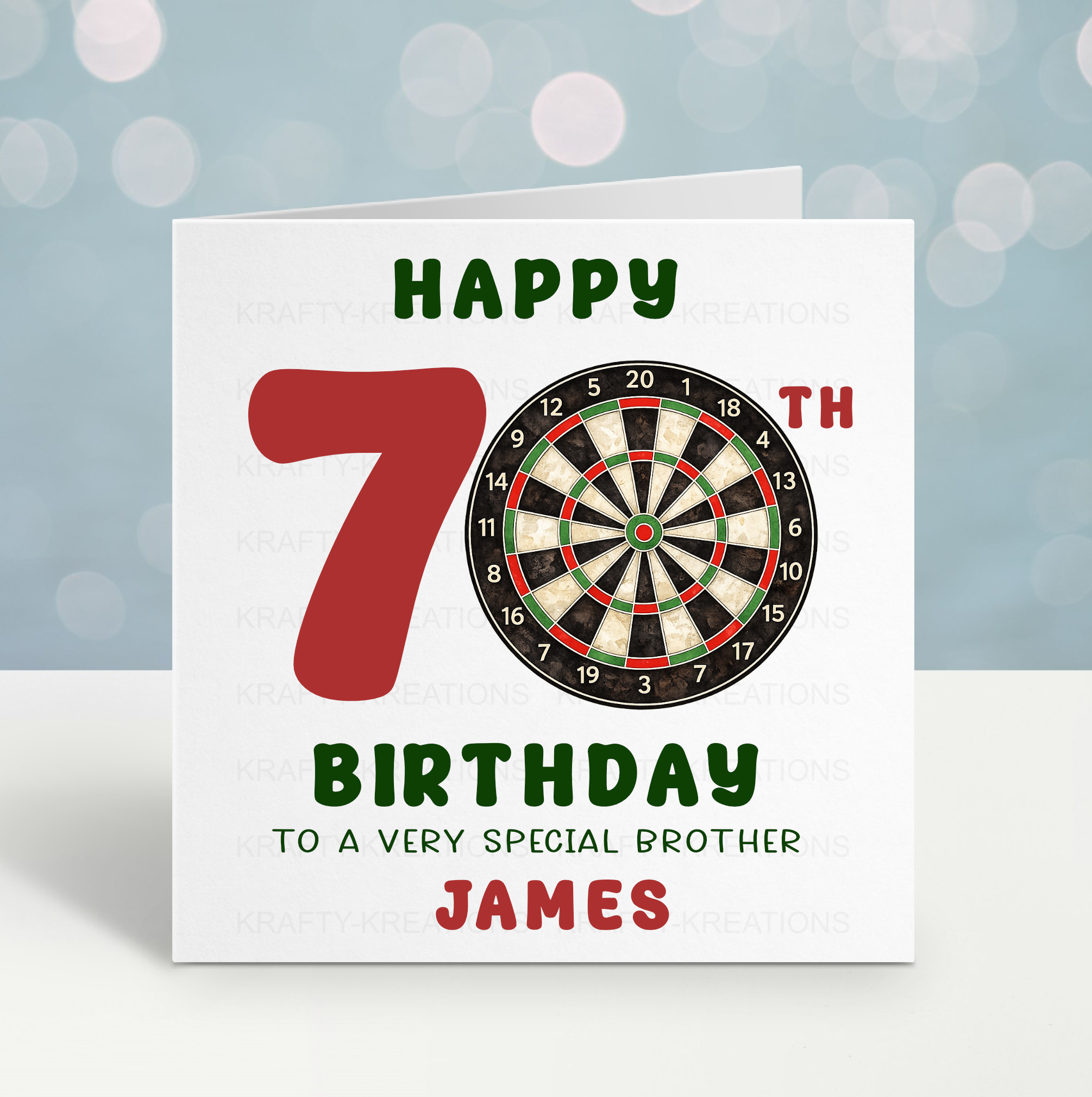 Personalised Darts Birthday Card