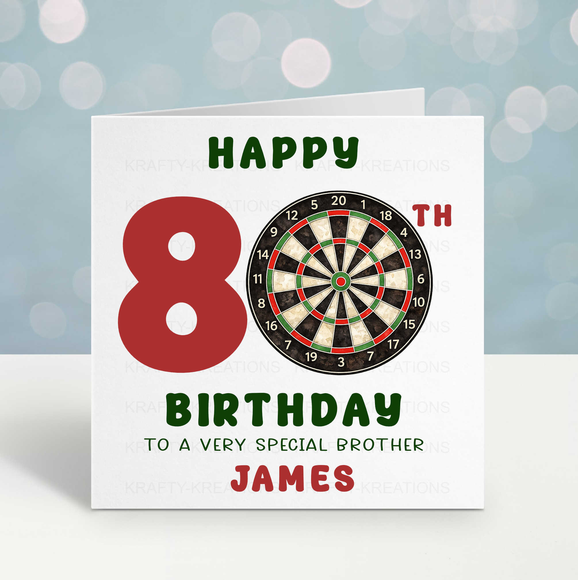 Personalised Darts Birthday Card