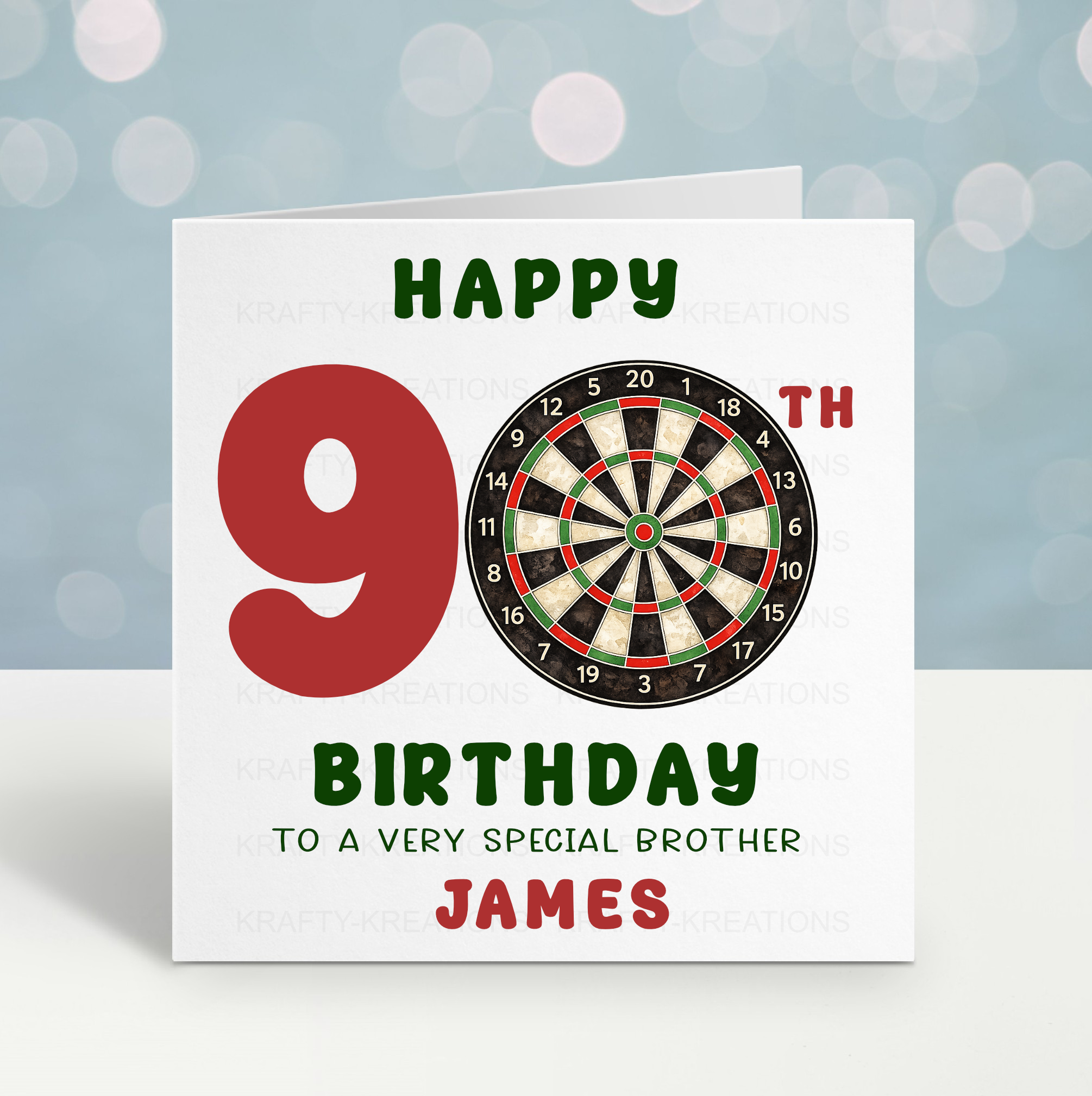Personalised Darts Birthday Card