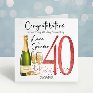 ruby wedding anniversary card