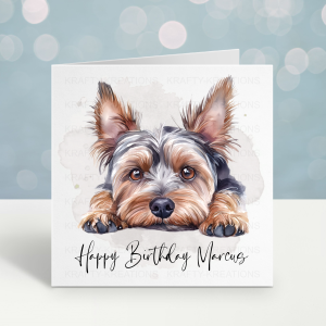 Personalised Yorkshire Terrier Birthday Card 
