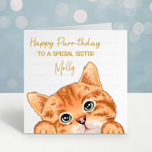 Personalised Cat Birthday Card