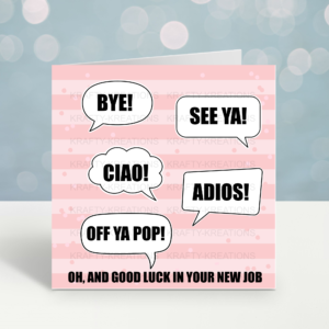 Funny New Job Good Luck Card