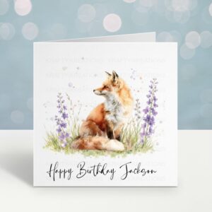 Personalised Fox Birthday Card