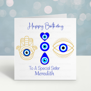 Personalised Evil Eye Birthday Card
