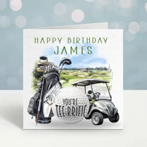 Personalised Golf Birthday Card